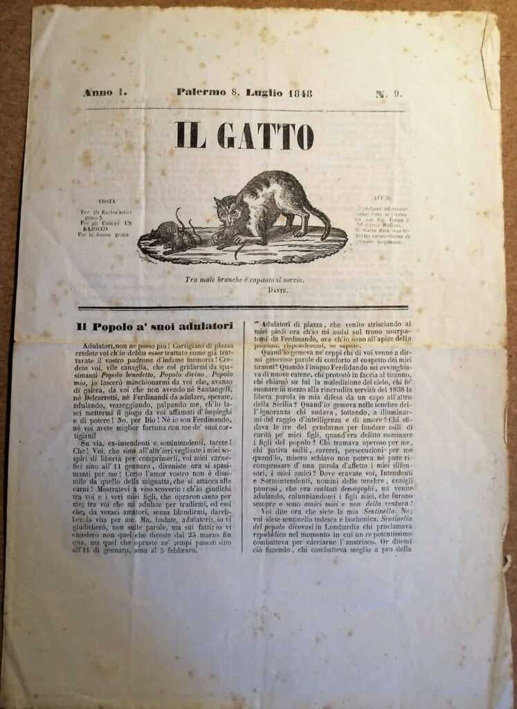Il Gatto edizione luglio 1848 – Collezione Giuseppe N. Iacono