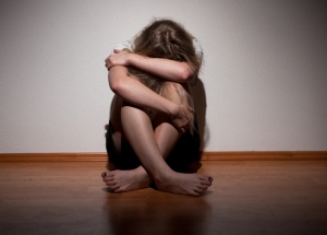Depressed young lonely woman