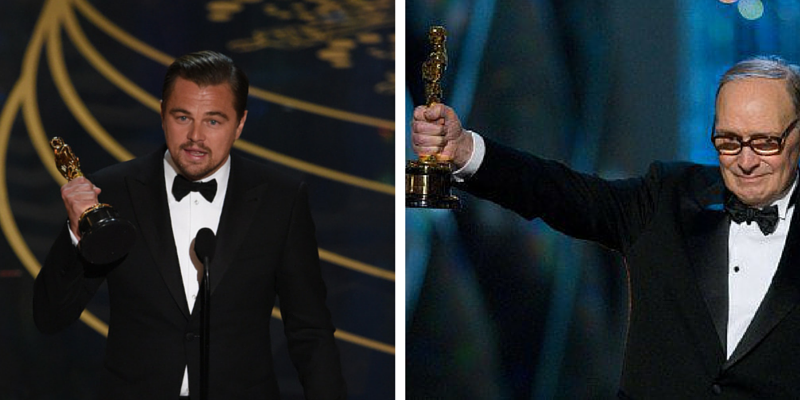 Premi Oscar 2016, trionfano Ennio Morricone e Leonardo Di Caprio