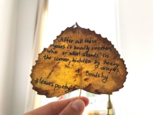 La giovane artista che ha scritto poesie sulle foglie dei parchi di New York
