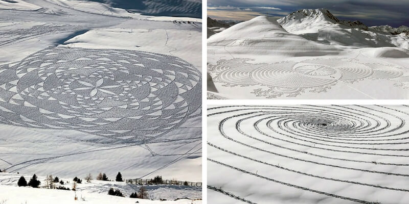 Snow Art, i disegni sulla neve di Simon Beck