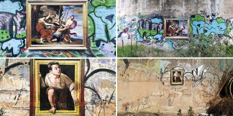 L'artista spagnolo che riproduce opere d'arte famose nei luoghi abbandonati