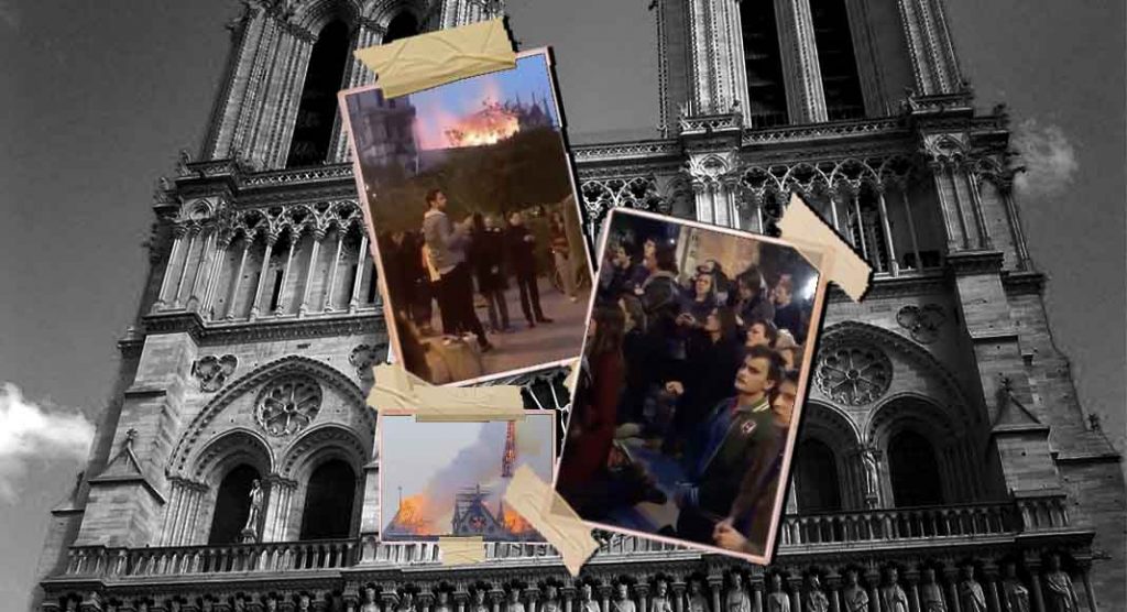 Fluctuat nec mergitur, i parigini cantano davanti a Notre Dame in fiamme