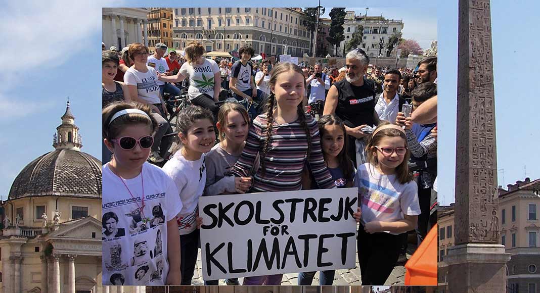 Greta Thunberg in Piazza del Popolo, "Non selfie ma soluzioni concrete"