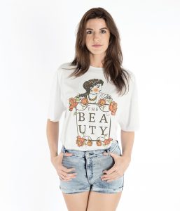 the beauty con rose t shirt donna oversize walter crane beauty and the beast