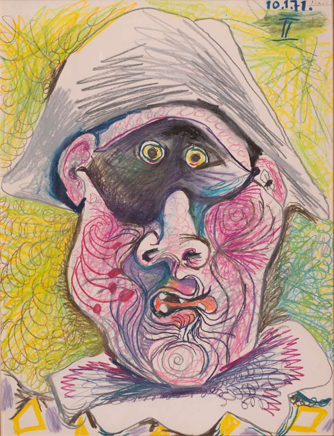 32. Pablo Picasso Testa di Arlecchino II 1971 matita su pastello su carta 652 x 502 cm © Johannesburg Art Gallery