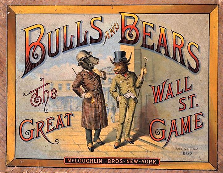 Bulls and Bears: the great Wall Street game. Fratelli Mc Laughlin, 1883 (dipinto su cartone e legno)