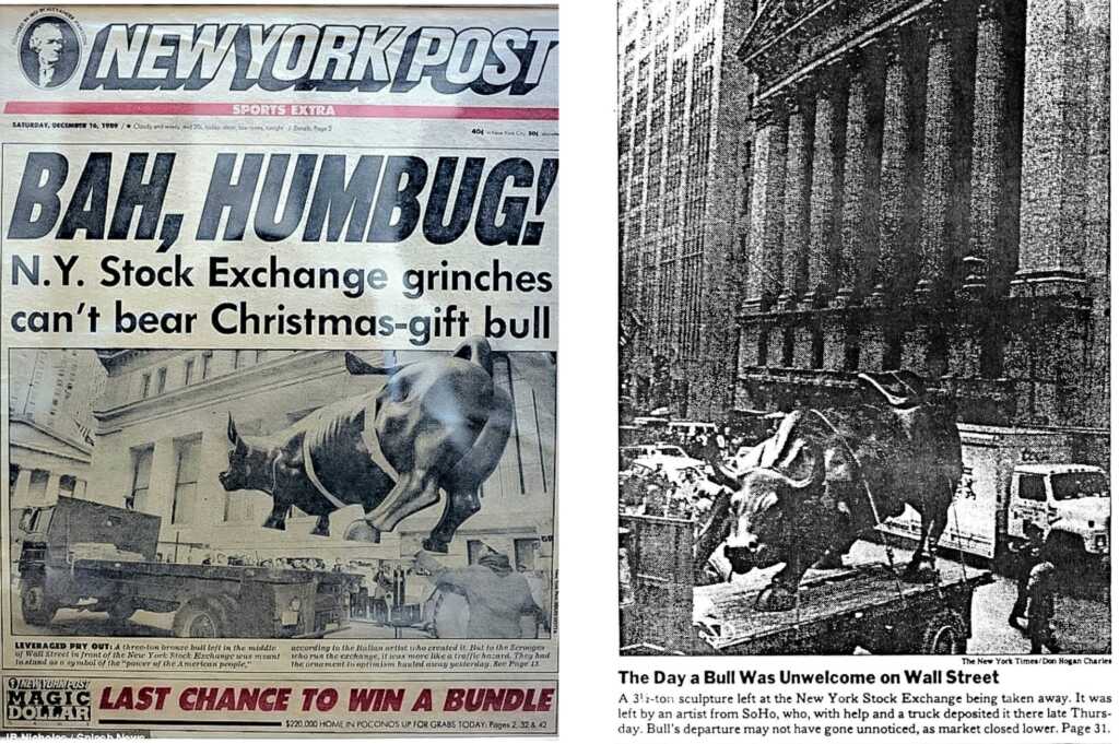 Frontpage del New York Post del 16 dicembre 1989 - The New York Times del 16 dicembre 1989