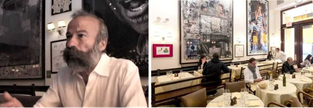 Arturo seduto al Cipriani Downtown in periodi diversi. La seconda foto risale ad una delle ultime permanenze newyorkesi.