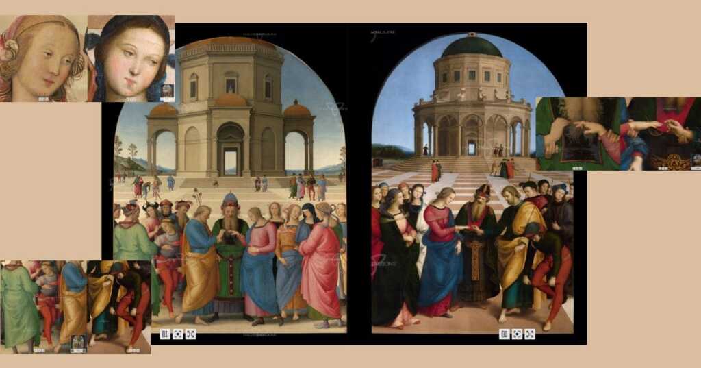 Lo Sposalizio della Vergine di Perugino e Raffaello a confronto grazie al digitale