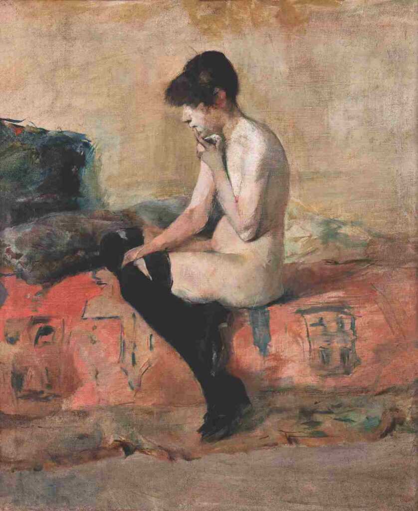 Henri de Toulouse-Lautrec, Étude de nu, femme assise sur un divan, 1882, olio su tela. Albi, Musée Toulouse-Lautrec © Musée Toulouse-Lautrec, Albi, France foto F. Pons