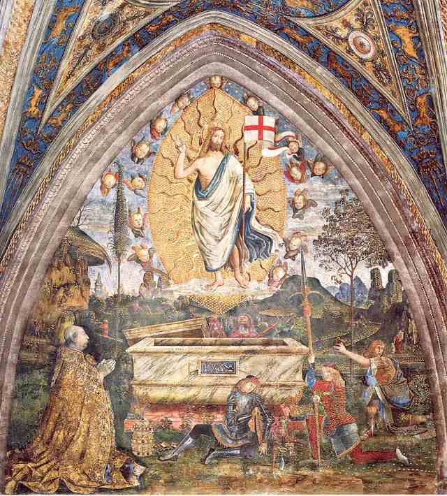 “Resurrezione di Cristo con Papa Alessandro VI inginocchiato” di Pinturicchio