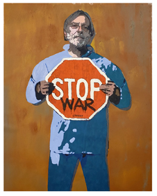 TvBoyStop war, 2021 Tecnica mista su tela, 90x70 cm Pop House Gallery