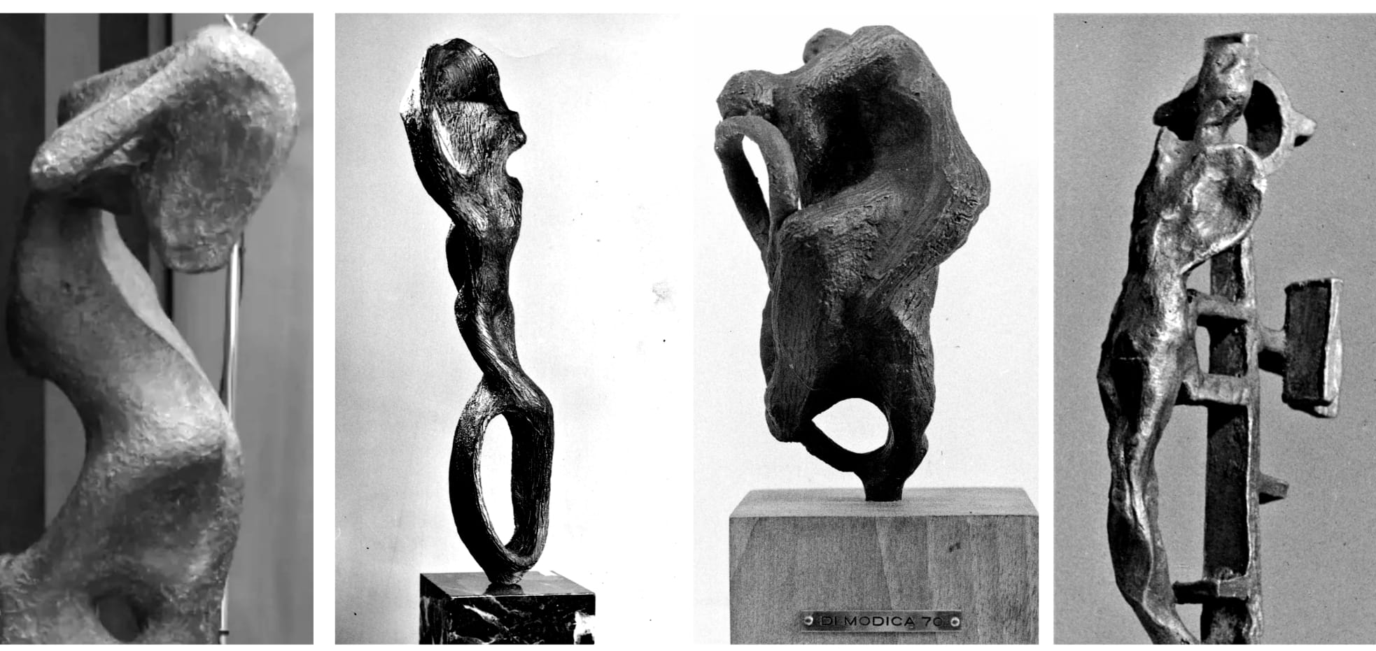 Alcune delle sculture di A.D.M. sul bancone del Cipriani Downtown da lui realizzato.