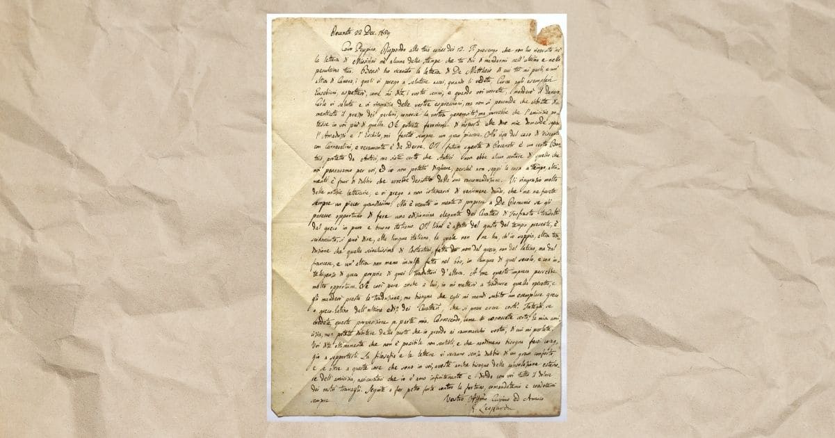 Biblioteca Nazionale di Napoli, acquisita lettera preziosa di Giacomo Leopardi