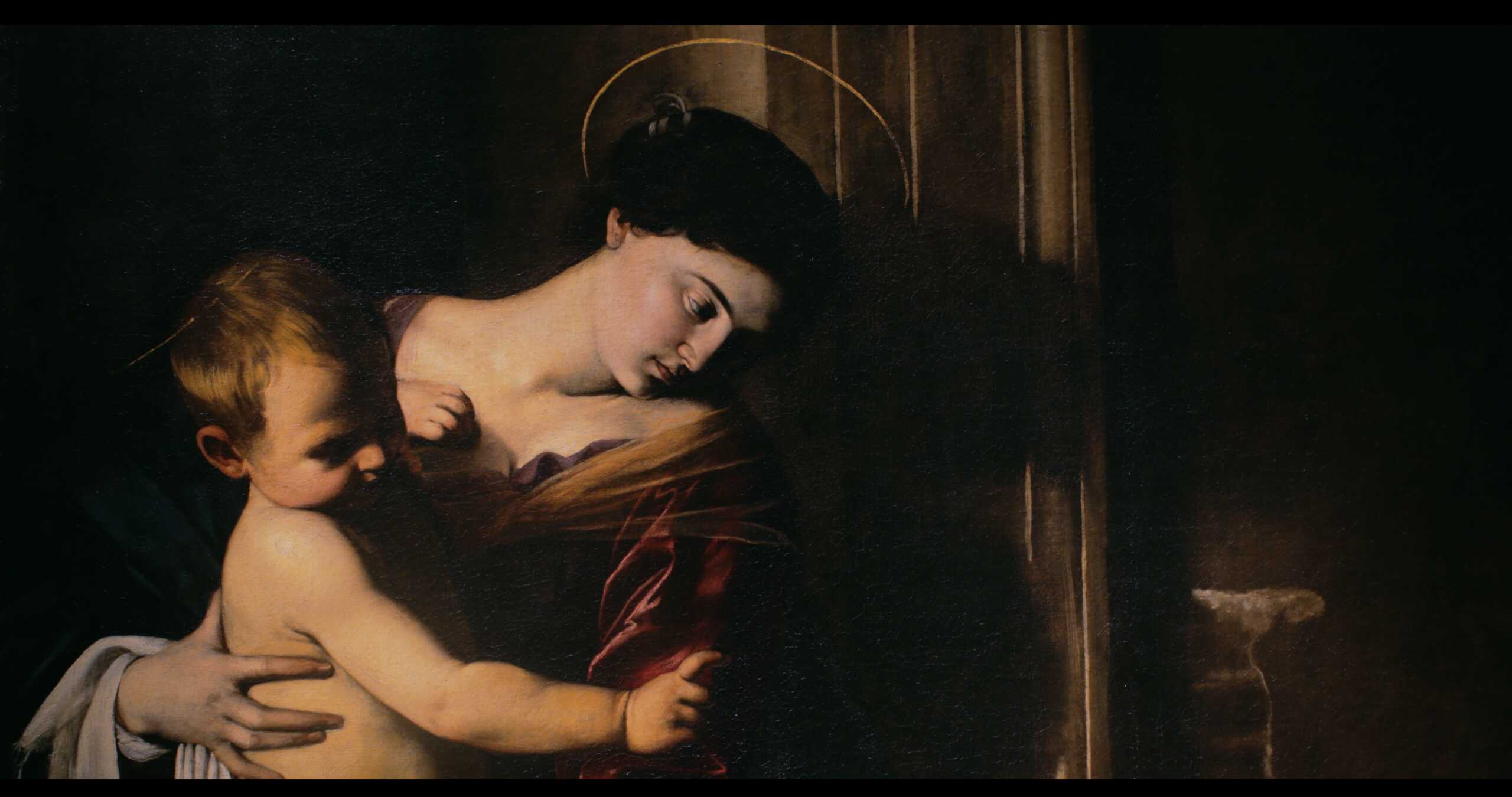Dettaglio della Madonna dei Pellegrini in mostra scaled