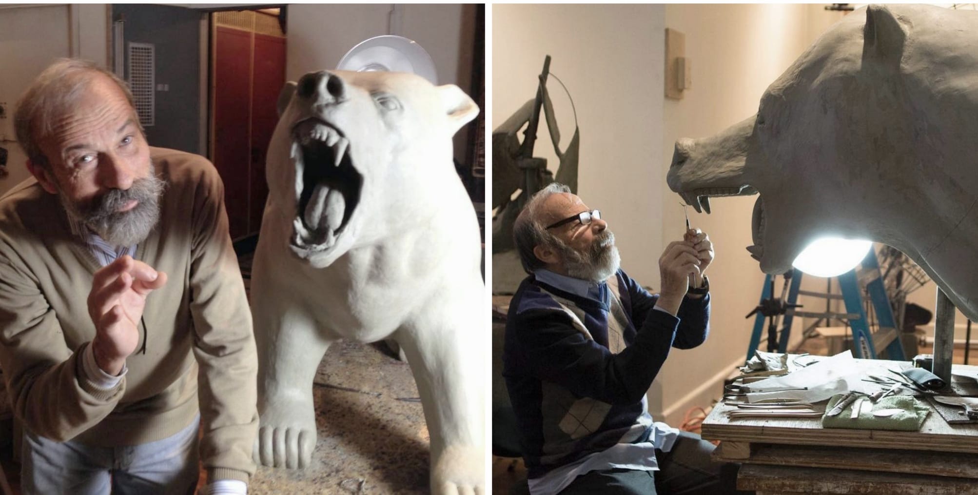 Il maestro nel suo studio siciliano. Vittoria 2020