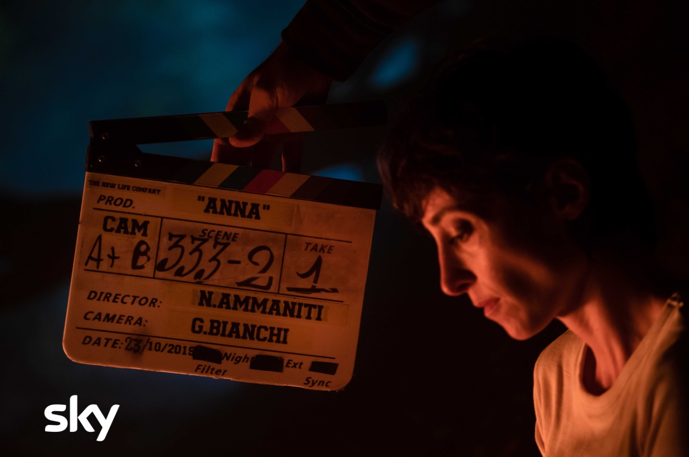 Elena Lietti sul set nei panni della madre di Anna