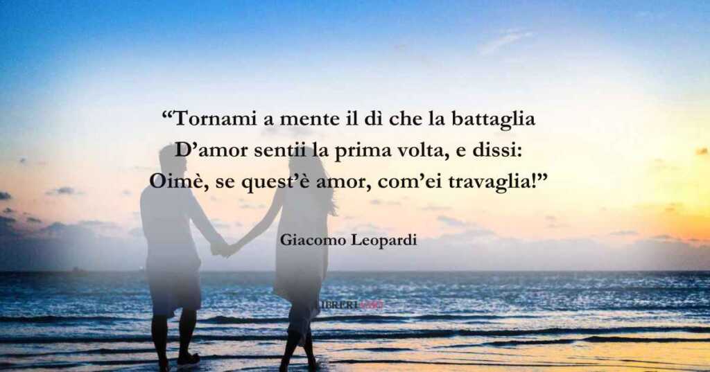 I versi di Giacomo Leopardi sull'emozione del primo amore