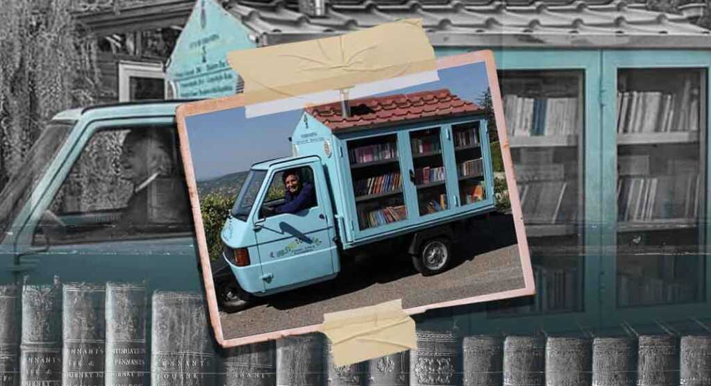 L'apecar che trasporta libri in ogni angolo della Lucania