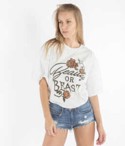beauty beast t shirt donna oversize beauty beast