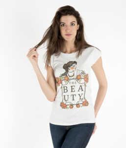 beauty rose t shirt donna slim beauty beast