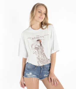 beauty ventaglio t shirt donna oversize beauty and the beast 3