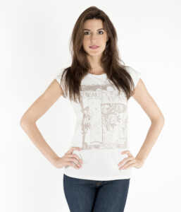 cover originale black white t shirt donna slim beauty beast
