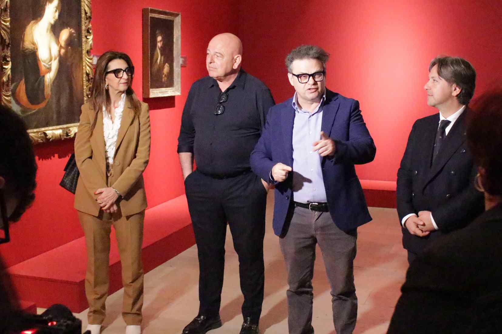 da destra: Corrado Figura (sindaco di Noto); Pierluigi Crofano (Curatore) e Gianni Filippini (orgainzzatore mostra)