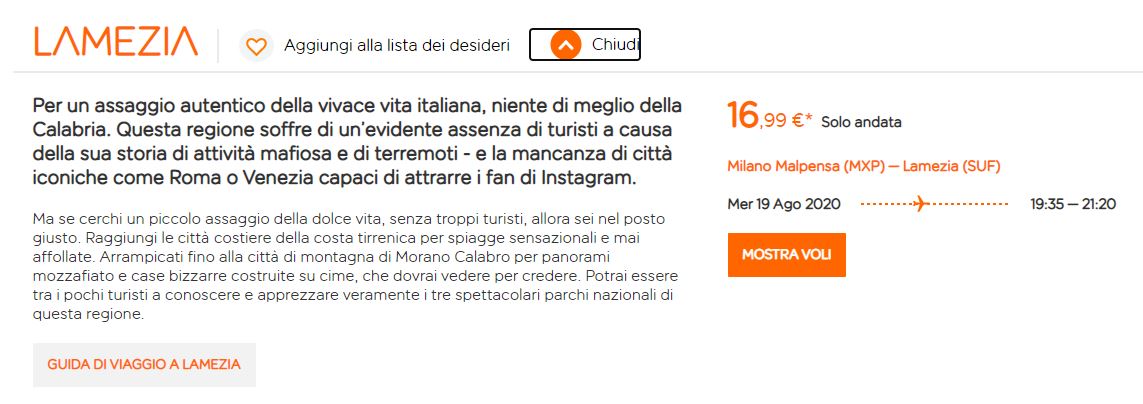 easyjet calabria mafiosa