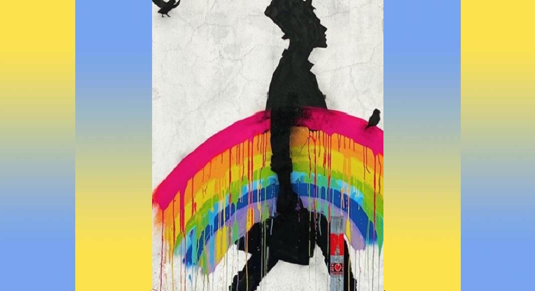 Un uomo si porta via l’arcobaleno, l'ultimo murales di Kenny Random