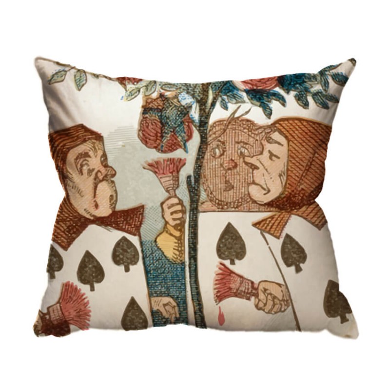 le carte della regina cuscino arredo john tenniel alice in wonderland