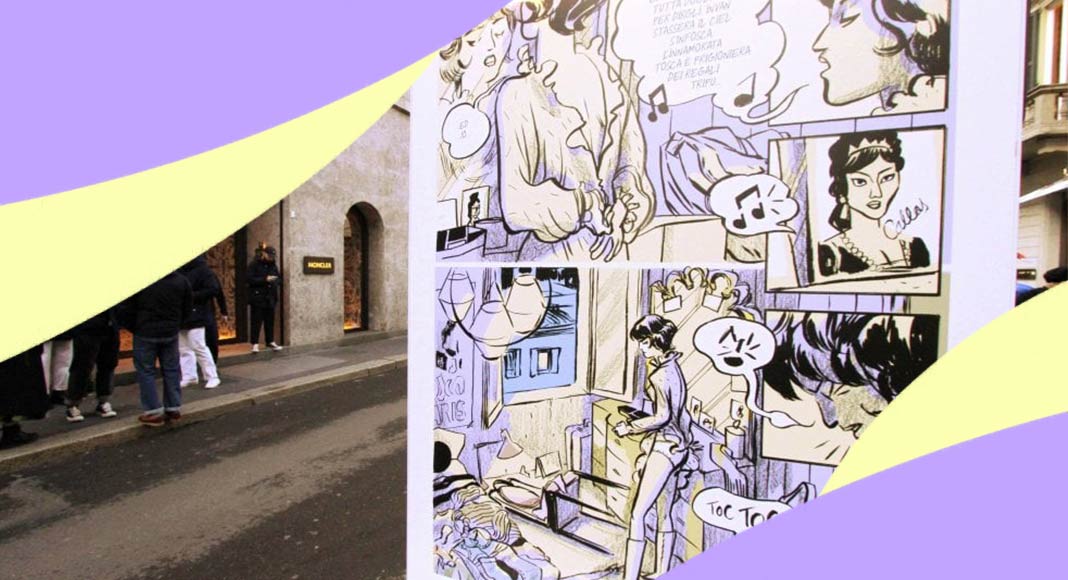 Tosca a fumetti per le vie della moda milanese