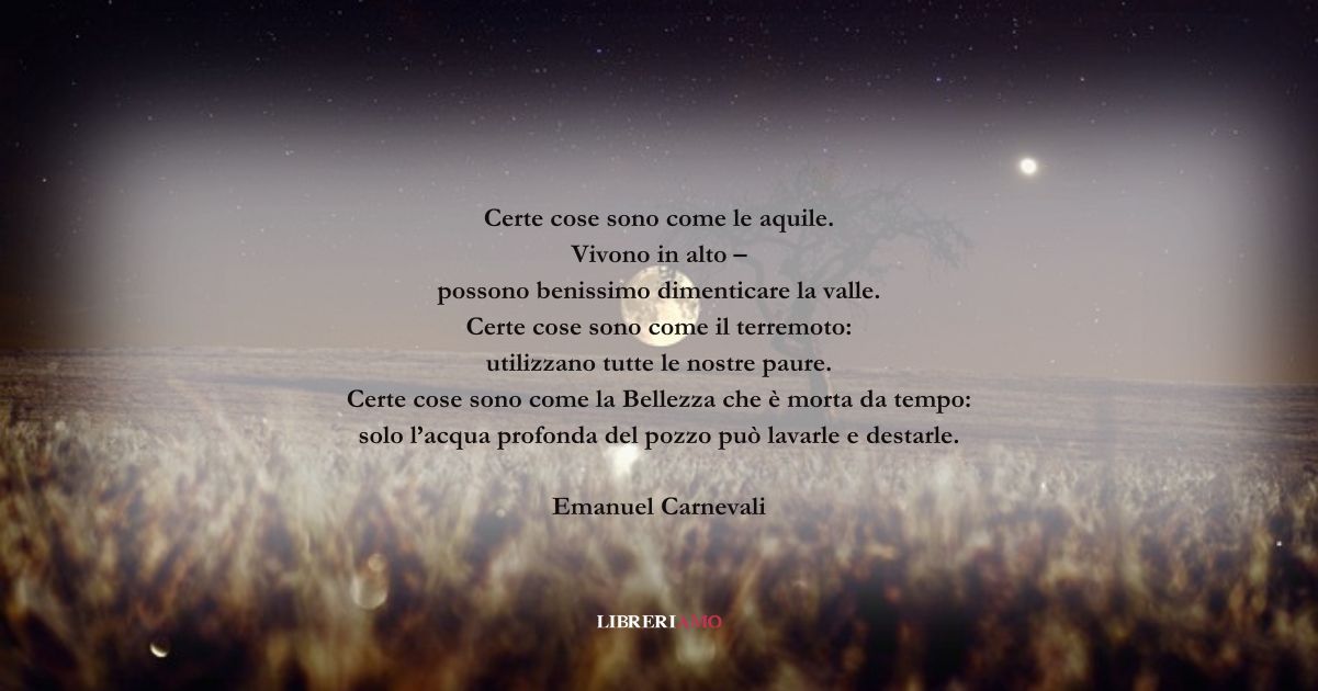 I versi di Emanuel Carnevali sul valore della bellezza
