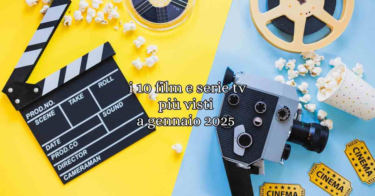 I 10 film e serie tv più visti a Gennaio 2025 7 Film e Serie tv hanno riempito i nostri schermi, che sia al cinema o in tv, ormai il mondo audiovisivo ci raggiunge ovunque. Quali sono i film e le serie tv viste a Gennaio 2025?