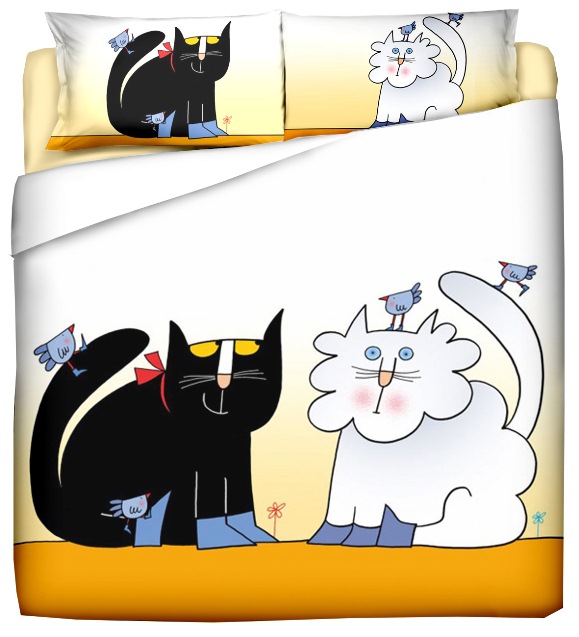 Parure copripiumino Gatto innamorato