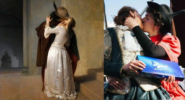Il Bacio di Hayez ispira un flash mob per salutare Expo