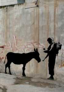 Banksy Asino e soldato israeliano