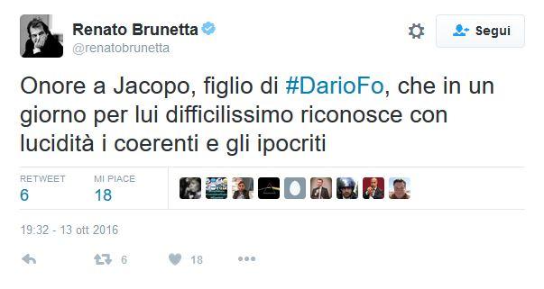 Risultati immagini per Sì, adesso sono tutti a celebrare Dario. Dopo una vita che han fatto di tutto per censurarlo e colpirlo in tutti i modi. Vaffanculo. Onore a Brunetta che ha detto che mio padre non gli è mai piaciuto.