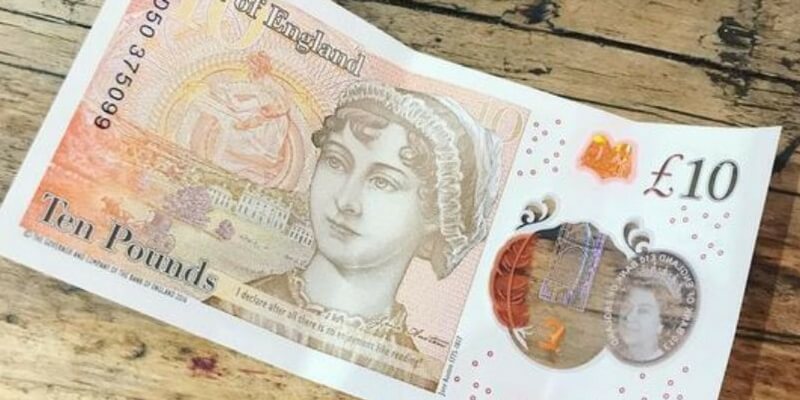 Le nuove 10 sterline con Jane Austen devolute in beneficenza