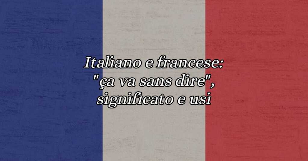 Italiano e francese ça va sans dire, significato e usi