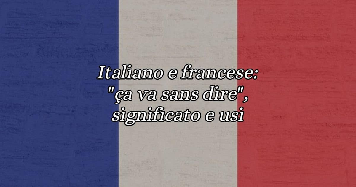 Italiano e francese ça va sans dire, significato e usi