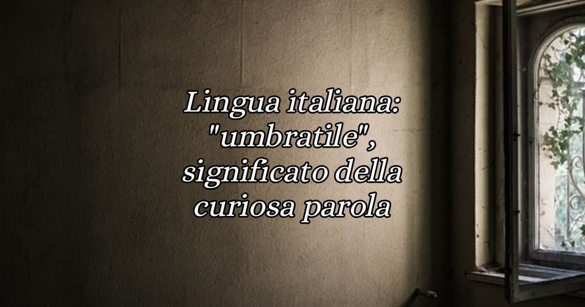 Lingua italiana umbratile, significato della curiosa parola