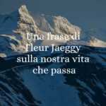 Una frase di Fleur Jaeggy sulla nostra vita che passa