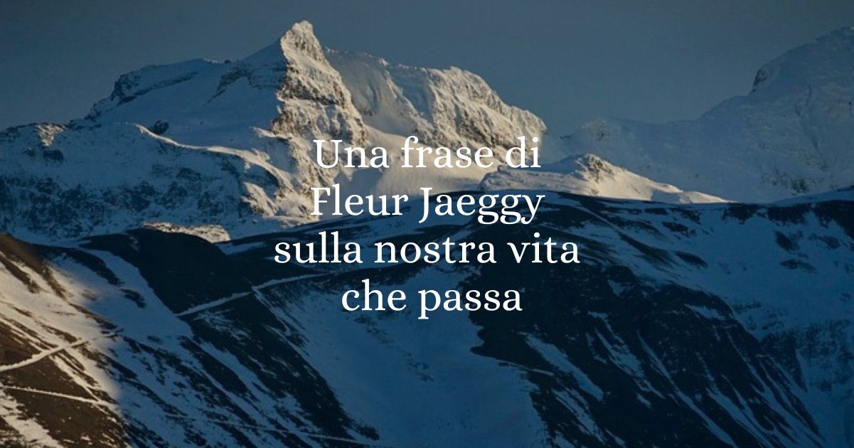 Una frase di Fleur Jaeggy sulla nostra vita che passa