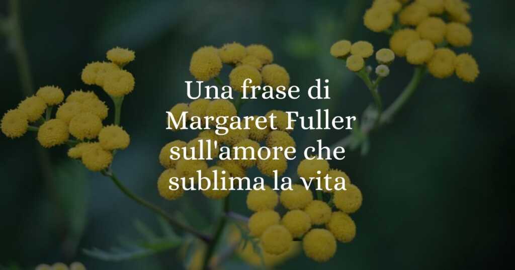 Una frase di Margaret Fuller sull'amore che sublima la vita