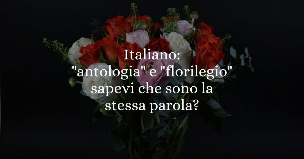Italiano antologia e florilegio sapevi che sono la stessa parola
