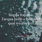 lingua italiana l'acqua bolle o bollisce qual è corretto