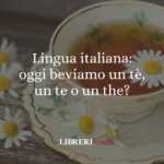 Lingua italiana: oggi beviamo un tè, un te o un the? 50 Lingua italiana oggi beviamo un tè, un te o un the