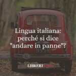 Lingua italiana: perché si dice "andare in panne"? 50 Lingua italiana perché si dice andare in panne